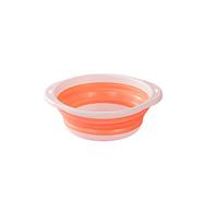 Collapsible Washing Up Bowl, High Temperature Resistant Basin, Not Easy to Deform, Foldable Round Bucket Wash Basin for Outdoor Picnic, Medium, Orange, 13.7 * 4.7 in