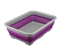 Collapsible Washing up Bowl, Portable 10L Water Storage Basin and Space Saving Plastic Washtub with Easy Pop Out Plastic Design Ideal for Cleaning & Camping(Purple).