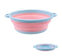 Collapsible Washing Up Bowl, Portable Wash Basin Silicone Plastic Basket Multipurpose Outdoor Travel Basin Camping Sink, Space Saving Folding Washtub (Blue, M)