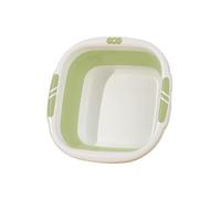 Collapsible Washing Up Bowl Square Folding Wash Basin Portable Silicone Foldable Sink Space Saving Washbasin for Camping, Travel, Kitchen,Outdoor Use (Green)