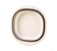 Collapsible Washing Up Bowl with Foldable Square Basin Design, PP+TPR Construction, Heat Resistant and Space Saving for Kitchen, Bathroom, Laundry,(White+Grey M)