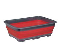 Collapsible Washing-Up Bowls with Grey Rim - Red