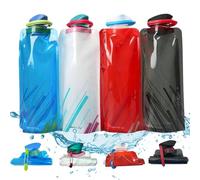 Collapsible Water Bottle Set of 4, Foldable Water Bottles for Camping, Hiking, Travel, Outdoor Sports, Leak-Proof Design, 1L Capacity, Includes White, Blue, Black, Red Bottles