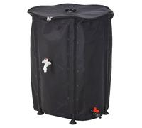 Collapsible Water Butt - Large 500L Rain Water Collector Barrel with Tap, Lid and Hose Pipe Connector for Garden & Outdoors - Black, 500-Litre