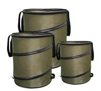 Collapsiblee Camp Trash Can, Heavy Garden Bin Pop-Up Camp Trash Can, Garden Waste Bags with Zippered Lid, Reusablee Yard Waste Bags for Camping, Garden, Picnics
