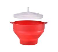 Collapsiblee Silicone Popper Bowl with Lid - Heat Resistant Popcorn Bucket | Microwave Popcorn Maker - Hot Air Popper | Food Grade Dishwasher Safe Bowl at Home for Family Movie Nights