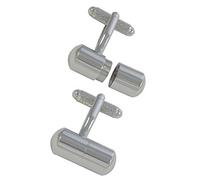 COLLAR AND CUFFS LONDON Cufflinks for Men Silver Colour - with Box - Secret Capsule - Brass Metal - Unscrews to Reveal Secret Compartment - One Pair