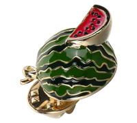 Collar Badge Green Zinc Alloy Watermelon Brooch Pin for Blouses | Cute Fruit Design, Smooth Finish, Single Piece, Wedding Styling, Dresses, Fabric-friendly Pinning