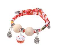 Collar for Pet Cat,Cedar-Bead Pet Collar with Fortune Pendant, for Photography Training Travel Walking Holiday Yard