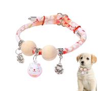 Collar for Pet Cat,Kitten Collar with Cedar Bead - Aesthetic Animals Necklace with Adjustable Buckle for Walking Travel Living Room Small Medium Large Breeds