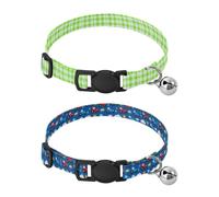 Collar for Puppy Adjustable Male Dog Collars 2 Packs Green Plaid Tractor Weather