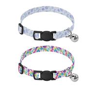 Collar for Puppy Adjustable Male Dog Collars 2 Packs Purple Simple Circles Bright Stir Art