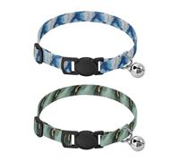 Collar for Puppy Quick Release Buckle Dog Girls and Boys Collar 2 Pcs Marble Royal Blue White Marble Sage Green Black