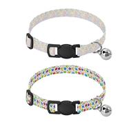 Collar for Small Dogs 5-15Lbs Quick Release Buckle Dog Collars for Females 2 Pcs Leaf Rainbow Fruit Stars Rainbow