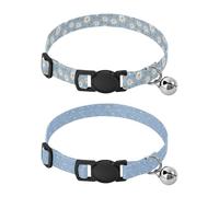 Collar for Small Dogs 5-15Lbs Release Buckle Female Dog Collars 2 Pcs Naughty Animal Leopard Daisy Flower Daisy Flower Pastel Blue