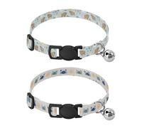 Collar for Small Dogs Adjustable Dog Collar for Female Dogs 2 Pcs Funny Beach Bison Turquoise Funny Americas Crab Light Gray