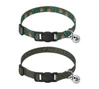 Collar for Small Dogs Quick Release Buckle Dog Collar for Puppy Girl Boy 2 Pcs Christmas Green Red Gift Snowflakes Christmas Green Red Brown Pine Mushroom Berry