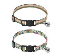 Collar for Small Dogs Release Buckle Collars for Girl and Boy Dogs 2 Pcs Ugly Sweater Merry Christmas Watercolor Christmas Pattern Poinsettia Spruce