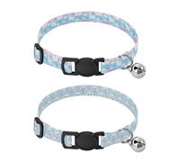 Collar for Small Dogs Release Buckle Girl and Boy Dog Collars 2 Pack Blush Llama So Sweet Pastel Blue Blush Puppy Ice Cream