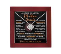 Collar Mi Alma Gemela, Regalo Amor de Mi Vida, Aniversario y Cumpleaños | Mensaje en Español para el Amor de Mi Vida, collar con caja de regalo para aniversario, cumpleaños y momentos especiales