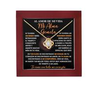 Collar Mi Alma Gemela, Regalo Amor de Mi Vida, Aniversario y Cumpleaños | Mensaje en Español para el Amor de Mi Vida, collar con caja de regalo para aniversario, cumpleaños y momentos especiales