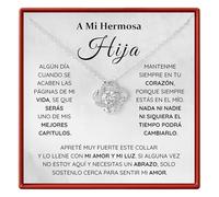Collar Para Mi Hermosa Hija Regalo De Papá Y Madre, Regalo De Cumpleaños Para Mi Hija, Regalo De Graduación Para Mi Hija 2024 Collar Para Mi Hija Con Mensaje En Español Regalo De Graduación Para Mi