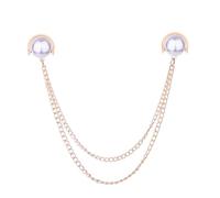 Collar Pins,Brooch Lapel Pin for Men,Suit Brooch Pearl Collar Pin Men Women Shirt Collar Clip Tassel Chain Collar Accessories(Gold)