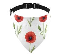 Collar Quick Drying D-Ringing 13-21 Inch Neck Festival Decoration Red Poppy