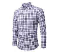 Collar Stand Mens Shirt Long Sleeve Checkered Business Blouse Geriman Oktoberfest Traditional Bavarian Thin Large Size Slim Fit Outside Casual Shirts Party Festival Daily Use Sky Blue