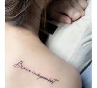Collarbone, Back, Shoulder, Chest English Phrase Tattoo Stickers, Herbal Semi-permanent Makeup For Women, Long-lasting 2 Weeks, Fake Tattoos