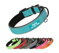 CollarCraze Personalised Dog Collar with Name and Phone Number, Reflective, Heavy Duty Strong Metal Buckle, Soft Neoprene Padded for Small Medium Large Dogs
