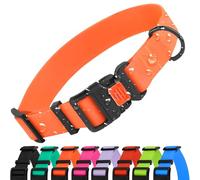 CollarDirect Adjustable Dog Collar Colorful Waterproof Pet Collars for Small Medium Large Dogs Puppy Pink Black Blue Mint Green Orange (Neck Fit 18"-26", Orange)
