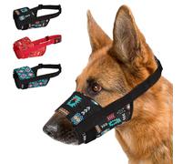 CollarDirect Dog Muzzle - Adjustable Soft Breathable Tribal Nylon Dog Mouth Guard Cover for Small, Medium and Large Dogs, Anti Chewing, Barking M/L)