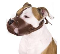 CollarDirect Dog Muzzle Pitbull Amstaff Basket Genuine Leather Staffordshire Terrier