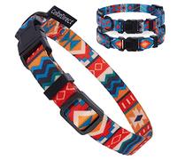 CollarDirect Nylon Dog Collar with Metal Buckle Tribal Pattern Puppy Adjustable Collars for Small Dogs (Tribal, Neck Fit 7"-11" with Plastic Buckle)