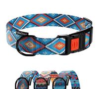 CollarDirect Nylon Dog Collar with Metal Buckle Tribal Pattern Puppy Adjustable Collars for Small Dogs (Aztec, Neck Fit 7"-11" with Plastic Buckle)