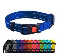 CollarDirect Reflective Dog Collar for a Small, Medium, Large Dog or Puppy with a Quick Release Buckle - Boy and Girl (Blue, 14''-18'')