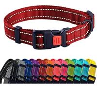 CollarDirect Reflective Dog Collar for a Small, Medium, Large Dog or Puppy with a Quick Release Buckle and Padding - Boy and Girl (Red, 7''-11'')