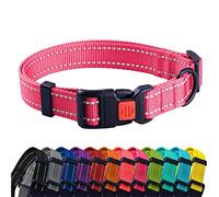 CollarDirect Reflective Dog Collar for a Small, Medium, Large Dog or Puppy with a Quick Release Buckle - Boy and Girl (Pink, 12''-16'')