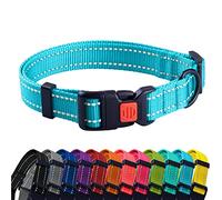 CollarDirect Reflective Dog Collar for a Small, Medium, Large Dog or Puppy with a Quick Release Buckle - Boy and Girl (Light Blue, 14''-18'')