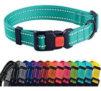 CollarDirect Reflective Dog Collar for a Small, Medium, Large Dog or Puppy with a Quick Release Buckle and Padding - Boy and Girl (Mint Green, 7''-11'')