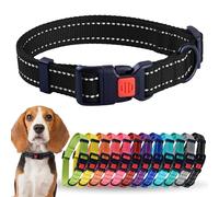 CollarDirect Reflective Dog Collar for a Small, Medium, Large Dog or Puppy with a Quick Release Buckle - Boy and Girl (Black, 10''-13'')