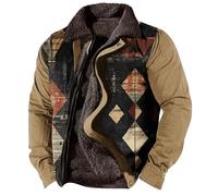Collared High Neck Fleece Lined Wool for Man Fall Winter Long Sleeve Lounge Hippy Victorian Thermal Fuzzy Renaissance Peasant Steampunk Jacket Outfit Man 2025 3XL