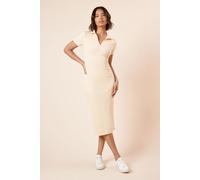 Collared Ribbed Jersey Midi Dress Dorothy Perkins Yellow 16