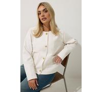 Yours Limited Collection Curve Collarless Button Jacket - Women's - Plus Size Curve