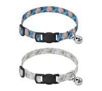 Collars for Small Dogs 5-15Lbs Quick Release Buckle Collars for Girl and Boy Dogs Set of 2 Marble Royal Blue Peach Marble White Neutral