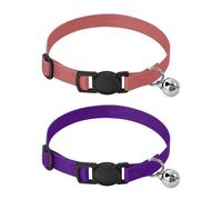 Collars for Small Dogs 5-15Lbs Quick Release Buckle Female and Male Dog Collar 2 Pack Indian Red Indigo Purple
