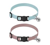 Collars for Small Dogs Adjustable Collar for Female Dogs 2 Pack Powder Blue Solid Color Rosy Brown Solid Color Pure Plain