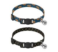 Collars for Small Dogs Quick Release Buckle Girl and Boy Collar 2 Pcs Trendy Style Wooden Rhino Blu Ray Seasons Scorpion Gold Black