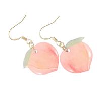 COLLBATH 1 Pair Peach Earrings Aretes Colgantes Para Mujer Ladies Earrings Fashionable Hook Earrings Fruit Ear Jewelries Novelty Earrings Charm Earrings Dangle Earrings Leaf Miss